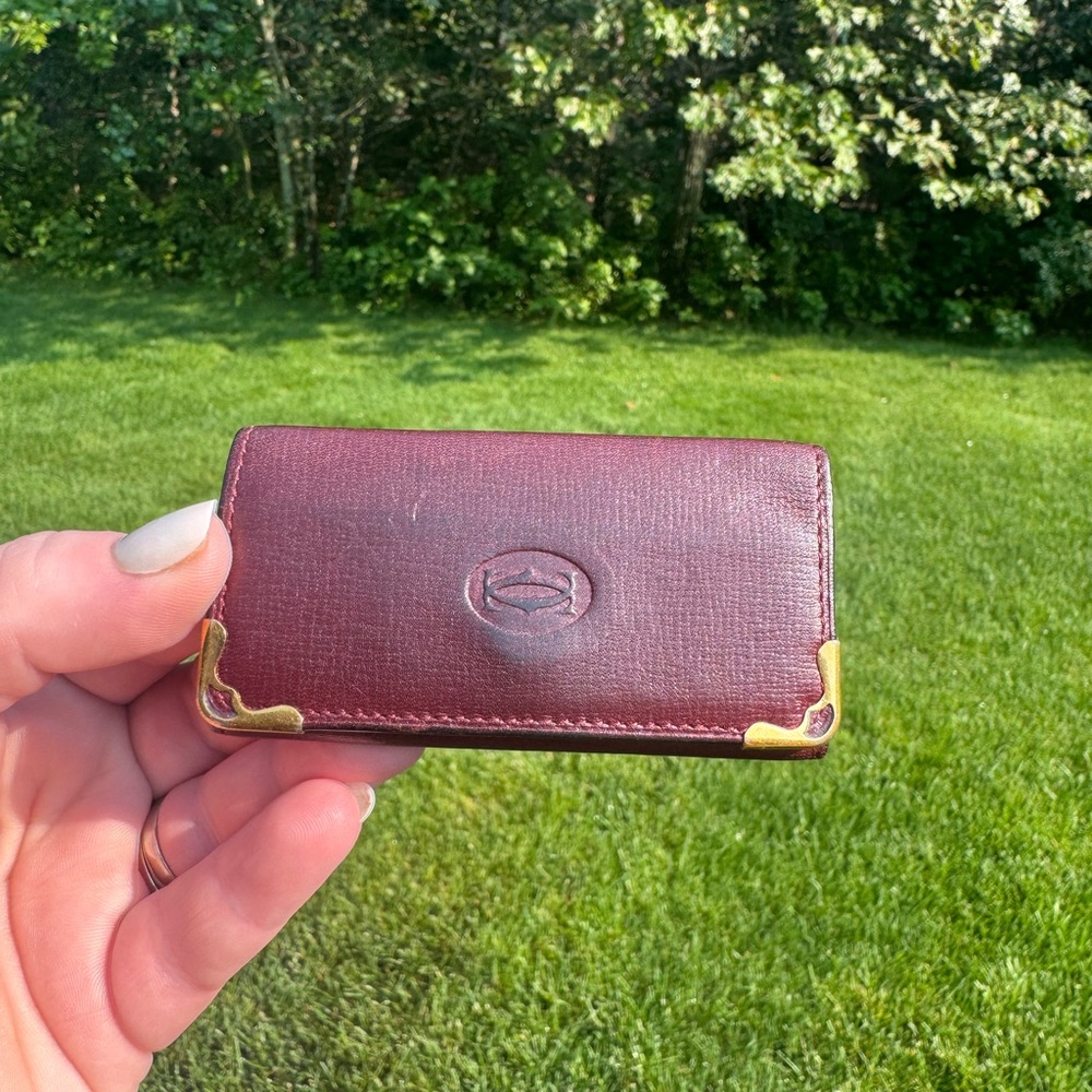 Cartier Burgundy Key Holder with Gold Accents